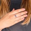 Billede af Ring "Glory" m. ægte safir (0,91 ct.) 14 karat hvidguld