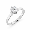 Billede af Ring "Glory" m. synt. sten 14 karat hvidguld