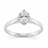 Billede af Ring "Glory" m. synt. sten 14 karat hvidguld