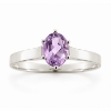 Billede af Ring "Glory" m. ægte ametyst 14 karat hvidguld