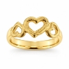 Billede af Ring 3 hjerte (hjertering) 8 kt. facon + 4,8 gr. (prisen er excl. guld)