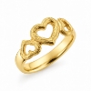 Billede af Ring 3 hjerte (hjertering) 14 kt. facon + 5,6 gr. (prisen er excl. guld)