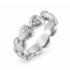 Billede af Ring hjerter brillanter 3*0,01 w/vs fattet som hjerte. 14 kt. hvg. (hjertering)