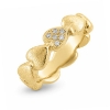 Billede af Ring hjerter, isat 6 brill. i et hjerte, 6*0,01 w/vs. 14 kt. facon + 9,3 gr. (prisen er excl. guld)