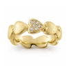 Billede af Ring hjerter, isat 6 brill. i et hjerte, 6*0,01 w/vs. 14 kt. facon + 9,3 gr. (prisen er excl. guld)