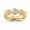 Billede af Ring hjerter, isat 3* 6 brill. i 3 hjerte, 18*0,01 w/vs 14 kt. (hjertering)