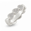 Billede af Ring hjerter, isat 3* 6 brill. i 3 hjerte, pavé fattet, 18*0,01 w/vs 14 kt. hvg. (hjertering)