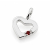 Billede af Vedhæng hjerte, rubin 0,03 ct. 14 kt. hvg.