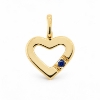 Billede af Vedhæng hjerte, safir 0,03 ct. 14 kt. 