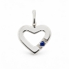 Billede af Vedhæng hjerte, safir 0,03 ct. 14 kt. hvg.