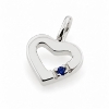 Billede af Vedhæng hjerte, safir 0,03 ct. 14 kt. hvg.