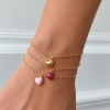 Billede af ENAMEL Copenhagen Grand Amore Bordeaux armbånd forgyldt messing (15+4 cm)