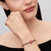 Billede af Pandora Rød Pebermynte Muranoglas charm platinbelagt metalblanding