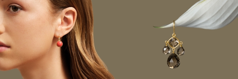 julie sandlau øreringe prime red coral og olivia chandelier øreringe