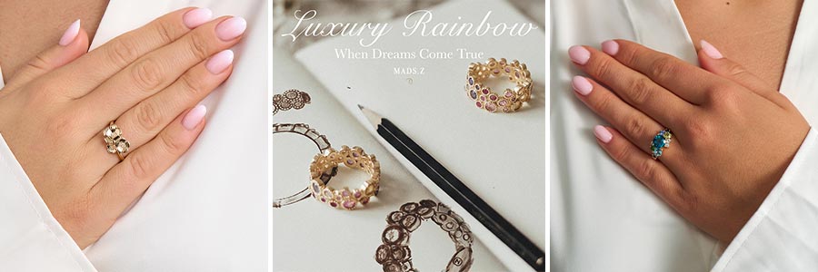 Mads Z Fleur ringen, Luxury Rainbow ringe, og Four Seasons winter ringen