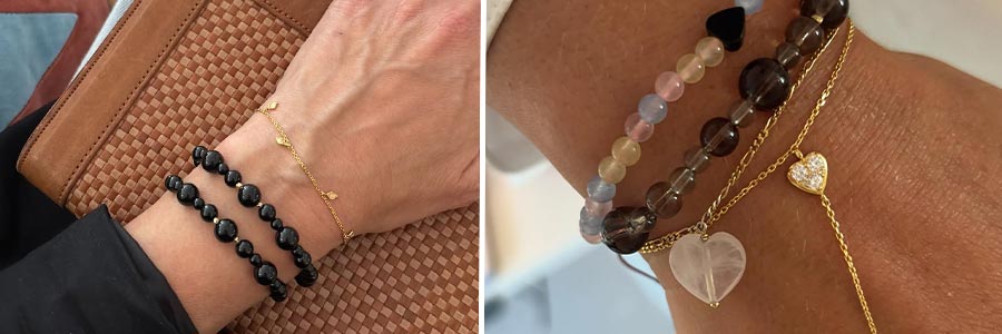 STINE A armbånd der er stylet med hinanden