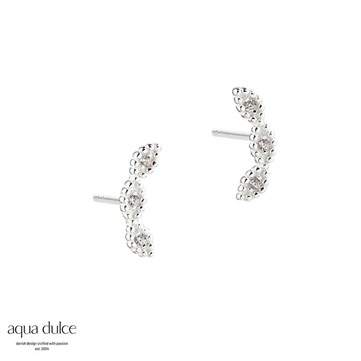 Aqua Dulce Flowers Up The Ear øreringe sølv m. cz