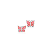 Scrouples Girls øreringe pink sommerfugl sølv